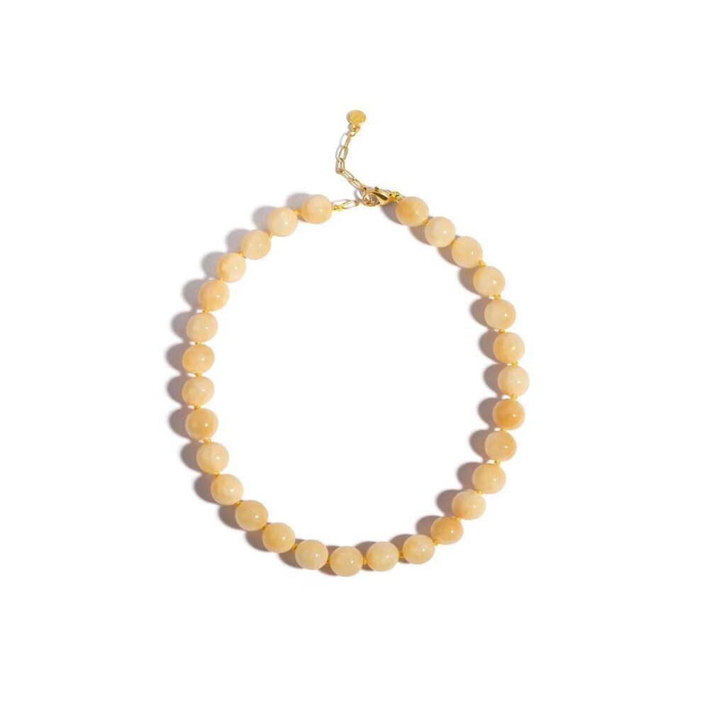 Cream Beaded Statement Necklace - Women's Jewelry - Picture 3 of 11
